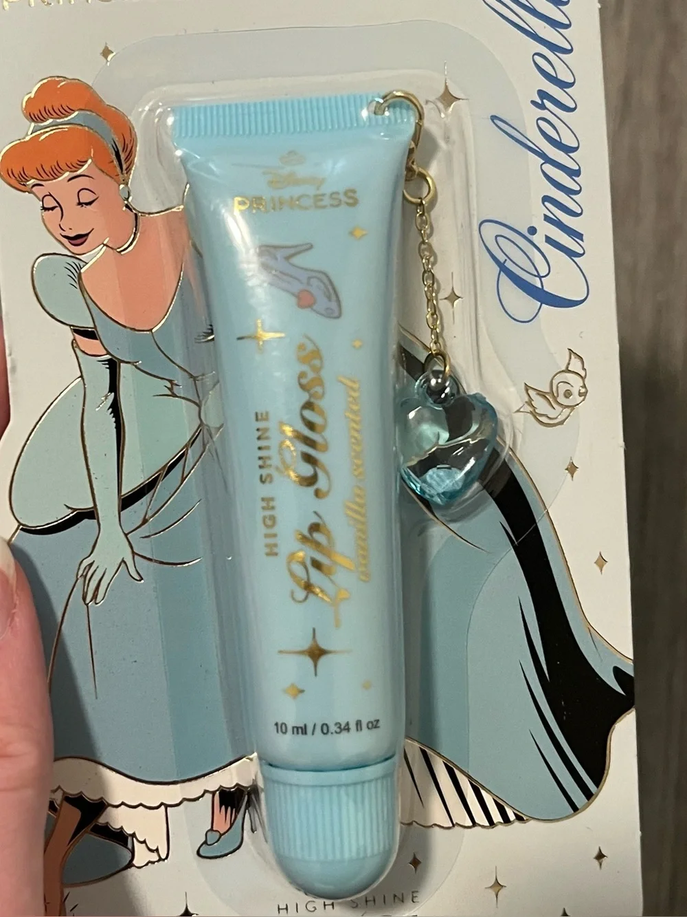 Disney Princess Cinderella High Shine Vanilla Scent Lip Gloss With Heart Charm